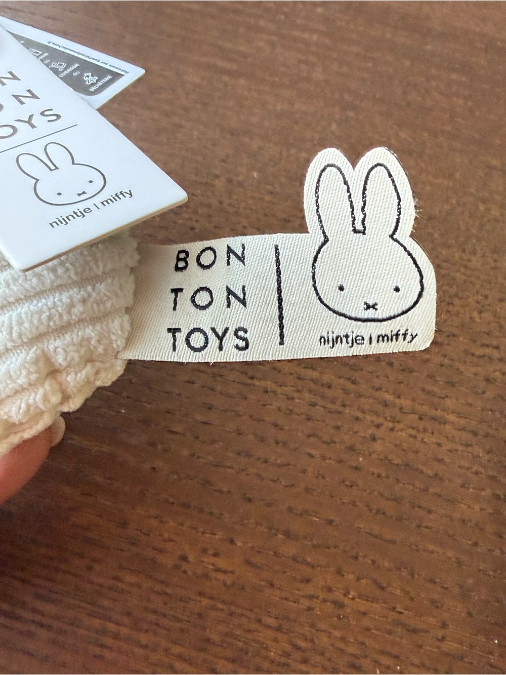 Miffy Bon Ton Toys Flat ECO Corduroy Keychain Bag Charm - Off White - Picture 7 of 11